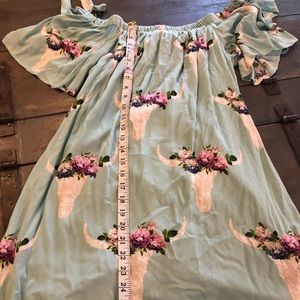 Adorable boutique dress with cow skull and flowers